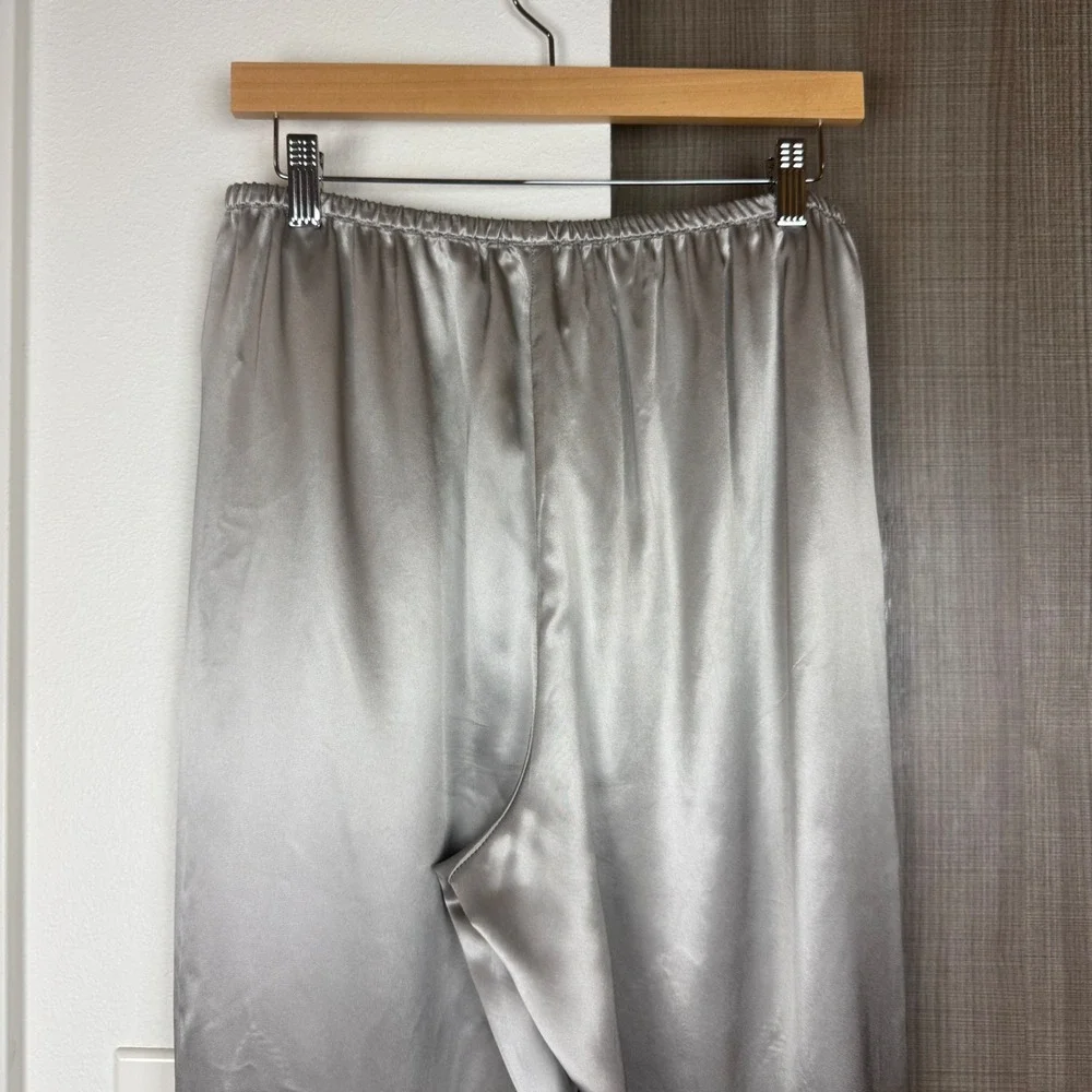 J. Crew Silver Cosmo Pull On Pant Luster Charmeuse Relaxed Fit Satin Medium Tall